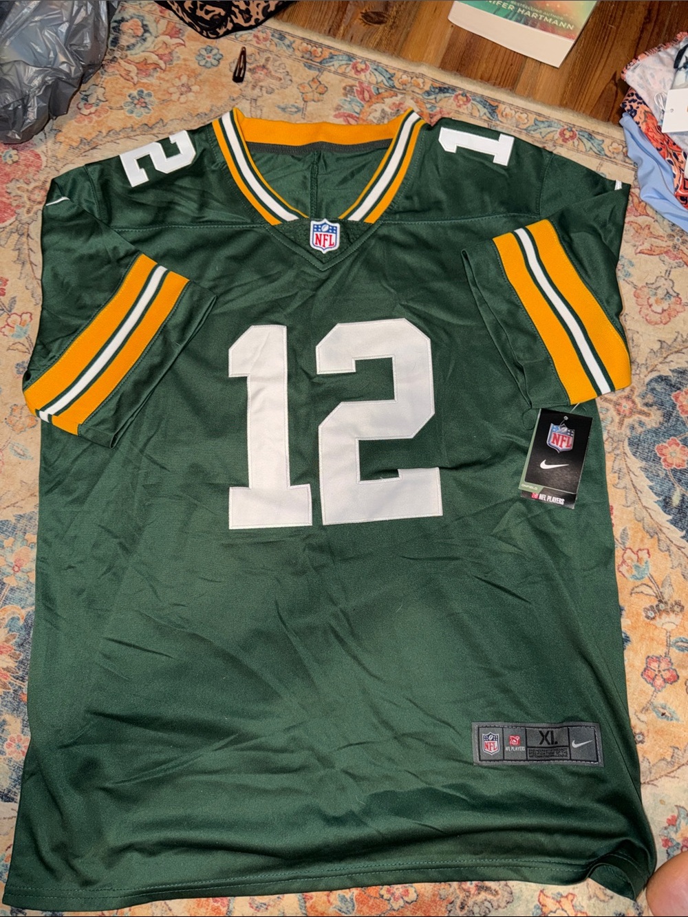 NFL Green & Yellow #12 Football Jersey - Nike